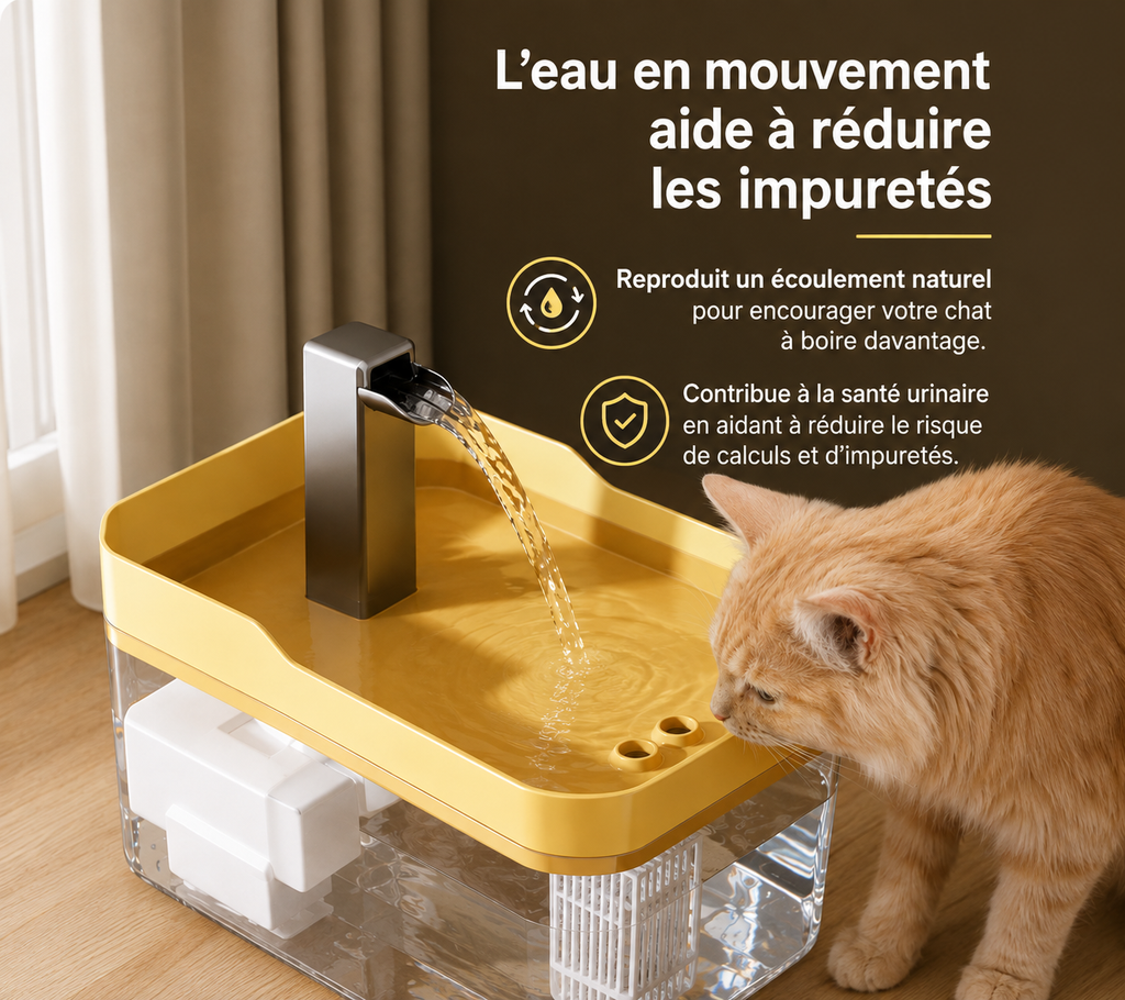 Fontaine à eau transparente pour chat – 1,5 L